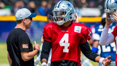 Dak Prescott sai lesionado do treino e vira dúvida por algumas semanas.