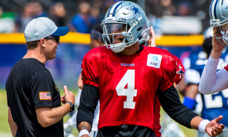 Dak Prescott sai lesionado do treino e vira dúvida por algumas semanas.