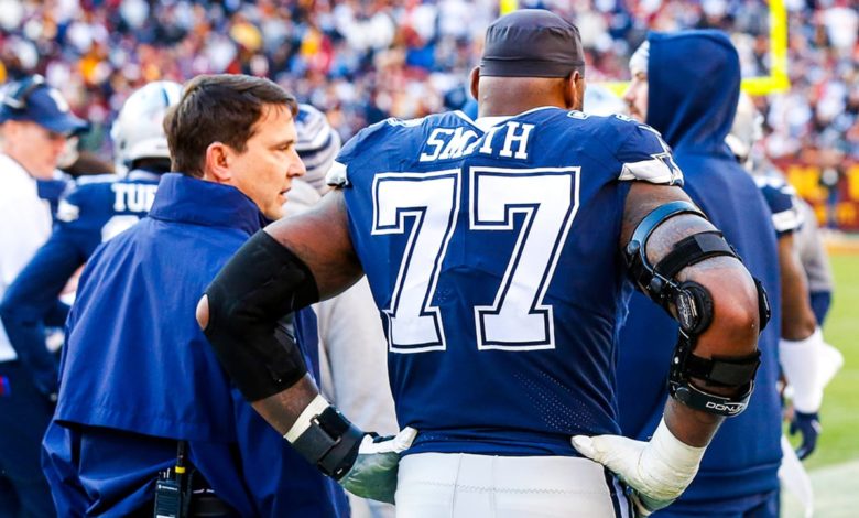 Tyron Smith vai perder o jogo de domingo contra o Giants